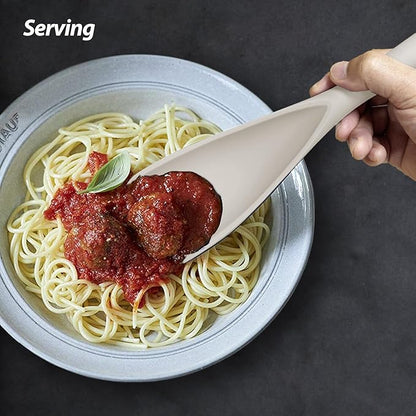 Cooking Spoon for Nonstick Cookwares, VOVOLY Silicone Spoon for Mixing, Scoop, and Scrape,Seamless Design, 12.6'', 2 Pack, Khaki - Image 7