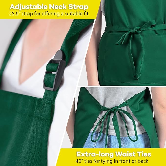 ROTANET Extra Large Apron for Men Adjustable Bib Aprons with 2 Pockets Cooking Kitchen Women Chef Water & Oil Resistant - Image 5