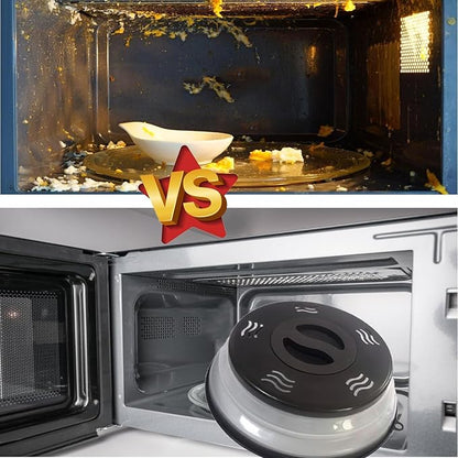 Microwave Splatter Cover Vented for Food, Splatter Guard & Colander Kitchen Gadget for Fruit Vegetables Microwave Plate Cover with Hook Hole,Dishwasher-Safe,BPA-Free Silicone & Plastic (2Pack)