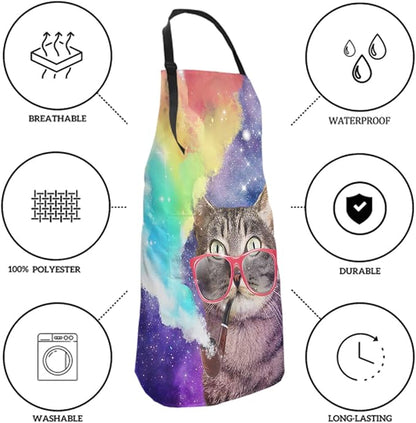 Funny Apron Polyester Grooming Aprons with Pocket for Cooking Kitchen Grilling Adults