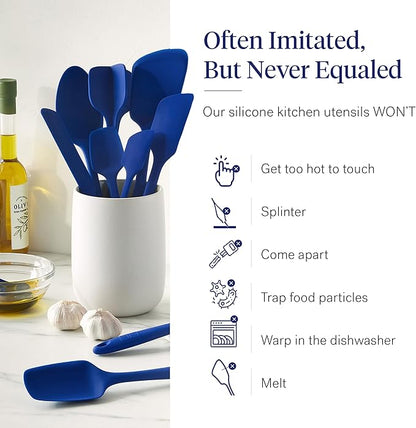 GIR: Get It Right 10-Piece Silicone Essentials Kitchen utensils set - Ladle, Spatula, Flip, Spoon & Spoonula - Non toxic cooking utensils for Nonstick Cookware, Cooking and Baking - Royal Blue - Image 5