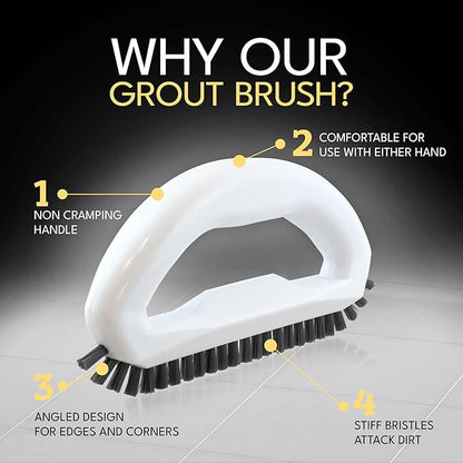Grout Cleaning Brush Set (4 Pcs) Heavy Duty Hand Grout Scrub Brush & Detail Cleaning Brush Set for Baseboards,Floor, Corners, Shower, Bath Tub & Tiles - Image 7