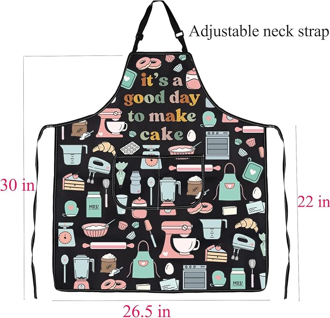 FUSTMW Cake Maker Gifts for Baker Kitchen Baking Apron with Pocket Baker Gifts for Dessert Makers Pastry Chef Apron