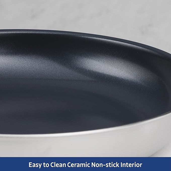 Tramontina Signature 8-Inch Tri-Ply Clad Stainless Steel Small Frying Pan with Ceramic Non Stick Interior, Induction-Ready Nonstick Skillet, Oven-Safe, Made in Brazil - Image 10