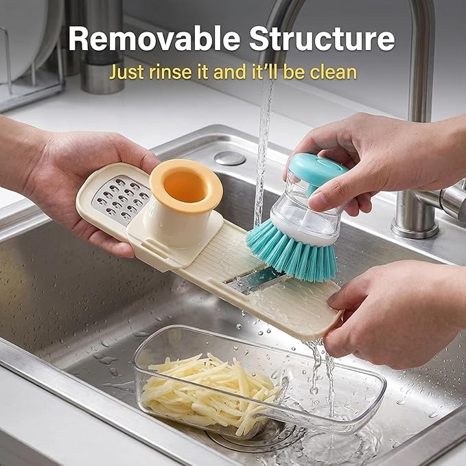 5-Piece Garlic Slicer Set for Easy Meal Prep, Garlic Slicer Super Thin,Garlic Grater with Stainless Steel Blades, Effortless Garlic Grater Plate for Cooking Enthusiasts