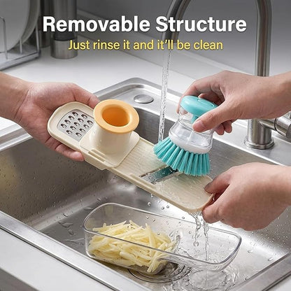 5-Piece Garlic Slicer Set for Easy Meal Prep, Garlic Slicer Super Thin,Garlic Grater with Stainless Steel Blades, Effortless Garlic Grater Plate for Cooking Enthusiasts