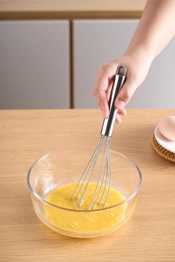 10.63" Stainless Steel Flat Whisk,Egg Beater for Blending,Whisking,Beating,or Stirring - Image 4