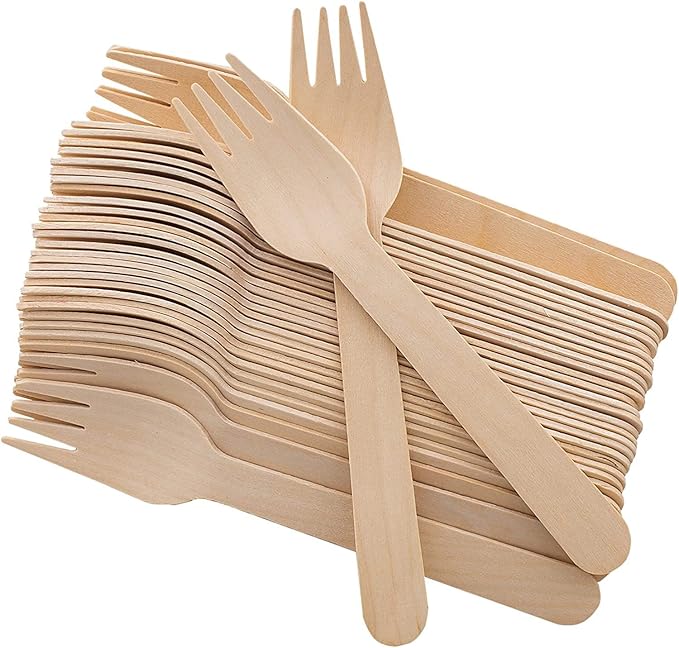 Perfect Stix Green Fork 158-250ct Disposable Wooden Forks (Pack of 250), Plain Forks, 6"L x 1.3"W - Image 2