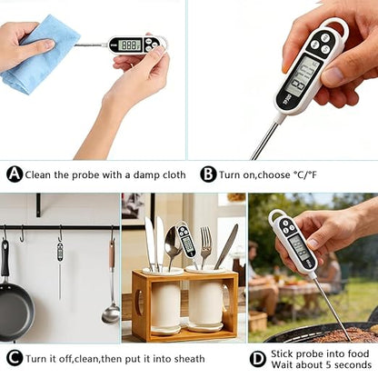 Candy Thermometer Digital Instant Read for Meat Kitchen Cooking Food Oil Deep Fry BBQ Grill Smoker (1, 9.4in) - Image 5