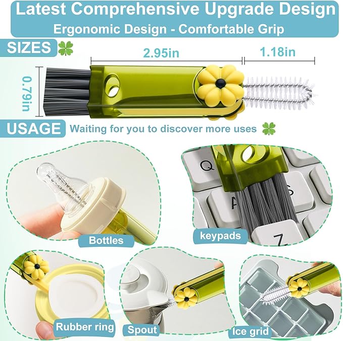 3 in 1 Cup Lid Gap Cleaning Brush, Cup Lid Brush, Multifunctional Water Bottle Cleaning Brush, Home Kitchen Crevice Brush Tools for Tiny Cup Lid Detail, Bottle Tight Spaces Cup(3 PCS)