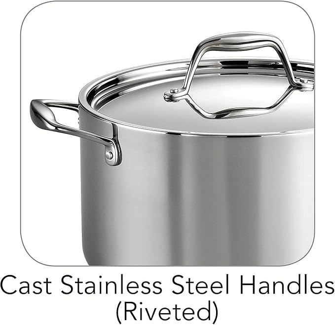 Tramontina Signature Tri-Ply Clad Stainless Steel 6-Quart Sauce Pot with Lid, Induction-Ready Pot, Dishwasher-Safe, NSF-Certified, Made in Brazil - Image 4