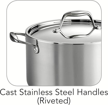 Tramontina Signature Tri-Ply Clad Stainless Steel 6-Quart Sauce Pot with Lid, Induction-Ready Pot, Dishwasher-Safe, NSF-Certified, Made in Brazil - Image 4