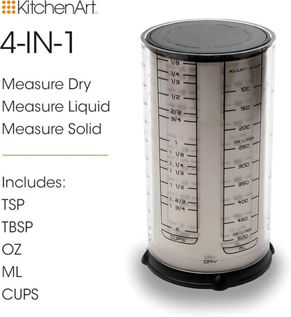 KitchenArt Professional Series 2 Cup Adjust-A-Cup, Champagne Satin, Adjustable, 1/8 to 2-Cup - Image 4