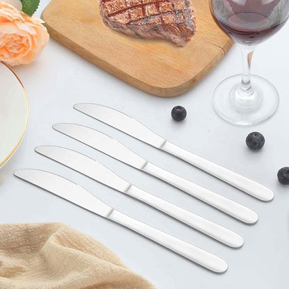12 Pieces Butter Knives Set - 9 Inches Butter Knife, Food Grade Stainless Steel Dinner Knives Set, Mirror Polished Knife Silverware for Home, Restaurant, Kitchen, Dishwasher Safe