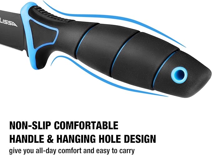 FLISSA Fillet Knife Set, Boning Knife & Bait Knives with Sharpener, Protective Sheath, Belt Clip, Non-Slip Handle, Portable Pouch & Corrosion Resistant Coating Blade, for Fresh or Saltwater (4-Piece)
