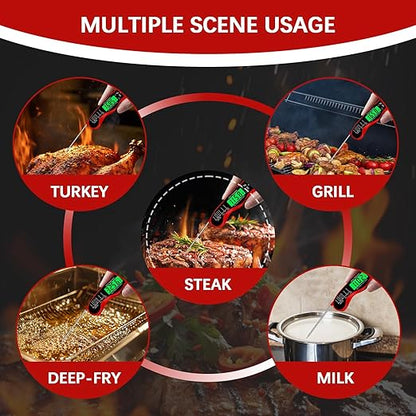 Meat Thermometer Digital，IP67 Waterproof Cooking Thermometer with Backlight, Calibration & Hold Function，Food Thermometer for Cooking,Outdoor Grilling - Image 4