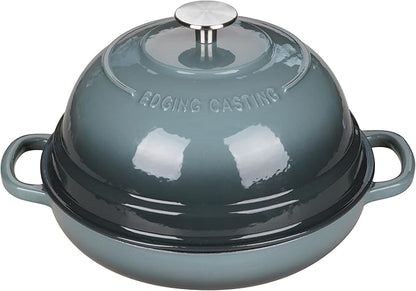 EDGING CASTING Enameled Cast Iron Dutch Oven Pot with Lid, Round Bread Oven for Homemade Sourdough Bread Baking, 6 Quart, Slateblue - Image 2