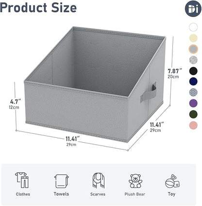 DIMJ Closet Storage Bins 10 Pack - Fabric Storage Baskets for Shelves, Collapsible Clothes Organizer with Handles, Trapezoid Shelf Organization Storage Cubes for Purse, Toys, Books, Towel, Clothes - Image 5