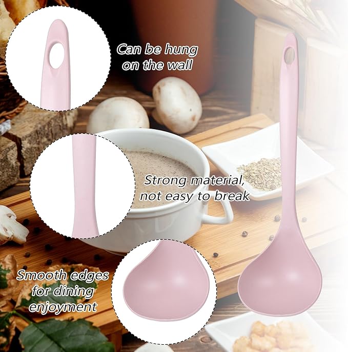 4Pcs Small Soup Spoon PP Ladle Spoon Cooking and Serving Spoons Soup Ladle Spoons Seamless for Cooking Heat Resistant Kitchen for Sauce Chili Gravy Canning Pouring - Image 3