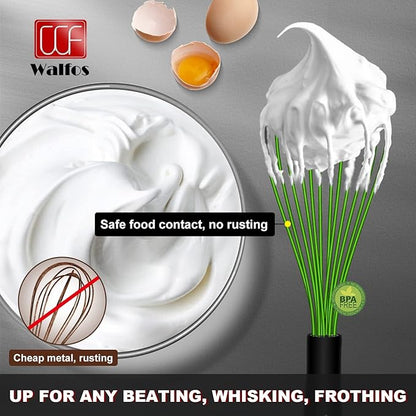 Walfos Silicone Whisk, Rubber Whisks for Cooking, Baking (11,9,8.5 inch) - Heat Resistant Kitchen Whisks for Non-stick Cookware, Balloon Egg Beater Perfect for Blending, Whisking, Beating, Frothing - Image 3
