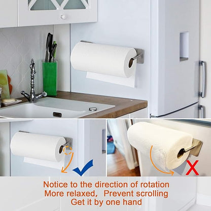Magnetic Paper Towel Holders Heavy Duty Steel Brushed Holder with Strong Magnetic Backing - Fit for Large Paper Towels or Use as Hook - for Kitchen,Refrigerator,Grill,Garage,Shop - Image 3