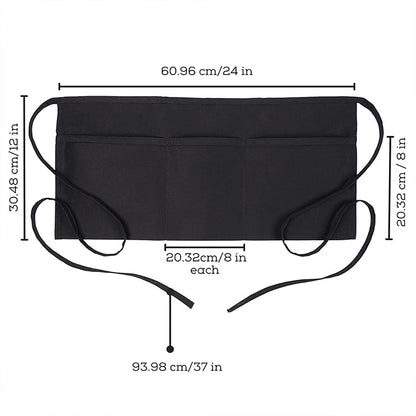 Avalon Kitchen Server Aprons with 3 Pockets, 100% Polyester Waist Apron with Pockets, 24x12 Inche Waitress Apron with Pockets - Image 5