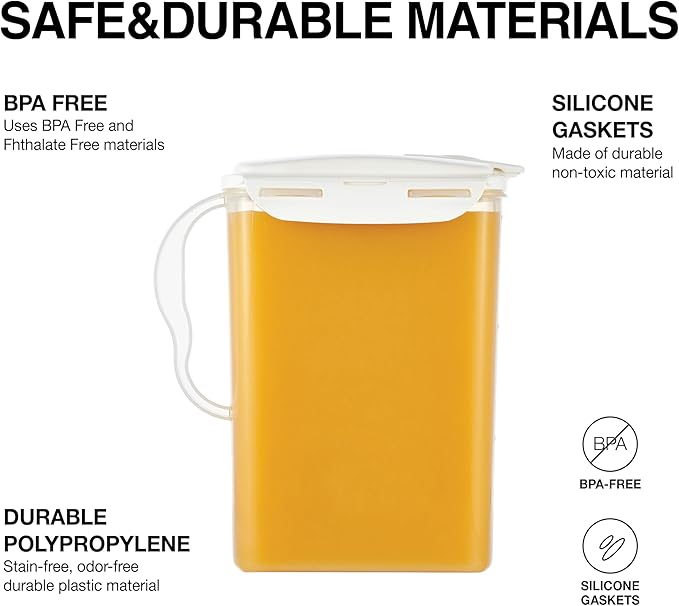 LocknLock Aqua Fridge Door Water Jug | Clear Pitcher | BPA Free Plastic Pitcher with Lid | 3 Quart Pitcher with Lid for Water, Juice, Tea & More Beverages, Ivory - Image 7