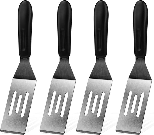 Small Spatula 4 Pieces, Mini Serving Spatula for Kitchen Use, Metal Spatula for Serving and Turning, Ideal for Pancakes, Brownies, Desserts, Cookie, Eggs or Small Pan