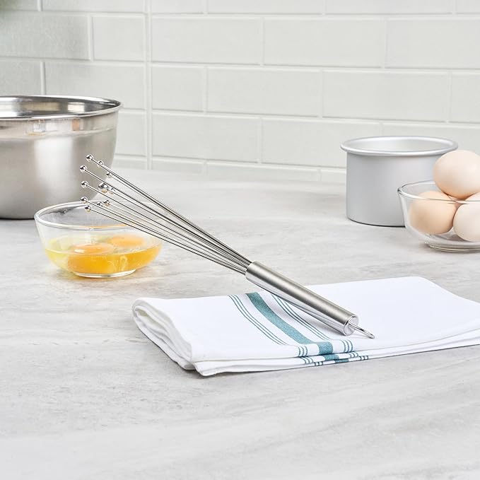 Restaurantware 12.5 in Stainless Steel Ball Whisk - 24 Pack - German Standard Egg Beater with Ergonomic Handle, Dishwasher Safe - Manual Mixer Cooking Whisk for Baking, Stirring, Sauces, Beating - Image 9