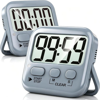 Antonki 2 Pack Digital Timer for Kids, Magnetic Countdown Kitchen Timers for Cooking, Egg, Classroom, Teacher, Exercise, Study, Oven - Battery Included by Antonki