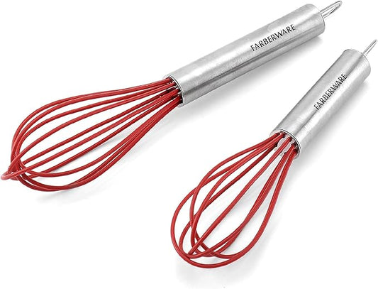 Farberware Professional Silicone Mini Whisks (Red, Set of 2) by Farberware