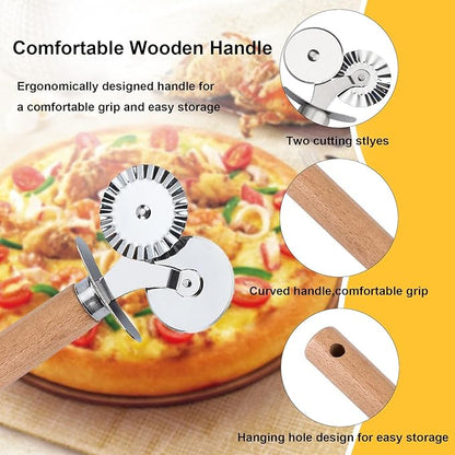 Pastry Double Cutter Wheel,Dual-Head Baking Tool for Home and Kitchen Use,Ravioli Cutter