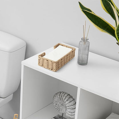Napkin Holder for Bathroom, Woven Wicker Cotton Rope Guest Towel Holder Tray, Disposable Paper Hand Towel Holder for Bathroom Accessories, Dinner Napkin Holder for Kitchen Table Party