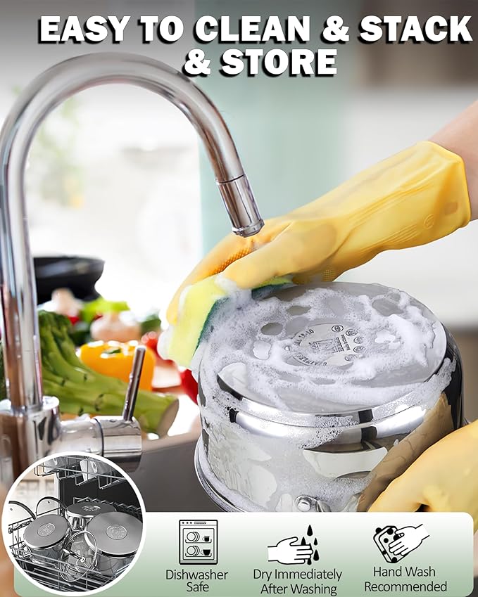Cook N Home 5.5-Quart Sauce Pot Stainless Steel Stockpot with Glass Lid, Basics Saucier Casserole Stock Pot, Stay-Cool Silicone Handles - Image 4