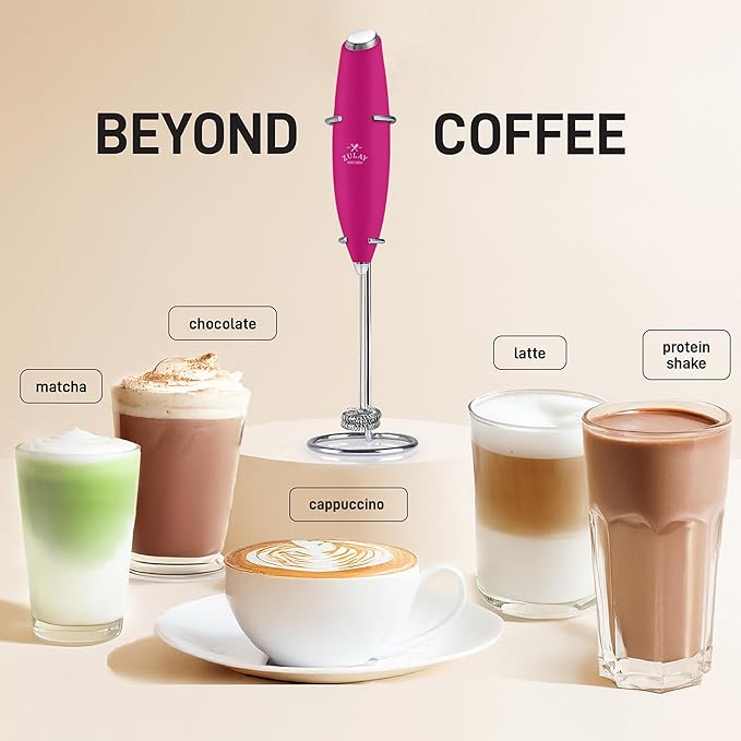 Zulay Kitchen Whisk Milk Frother with 4 Duracell Batteries - Powerful Handheld Foam Maker for Coffee, Lattes, Matcha, Hot Chocolate & Cappuccinos - Whip Creamy Froth in Seconds - Image 3