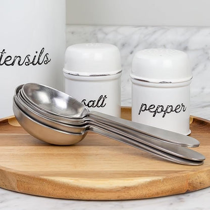 Darware Portion Control Serving Spoons Set (6pc) – Stainless Steel 1/4, 1/3, 1/2 Cup Sizes – Solid & Slotted Kitchen Utensils for Meal Prep, Cooking & Healthy Eating - Image 2