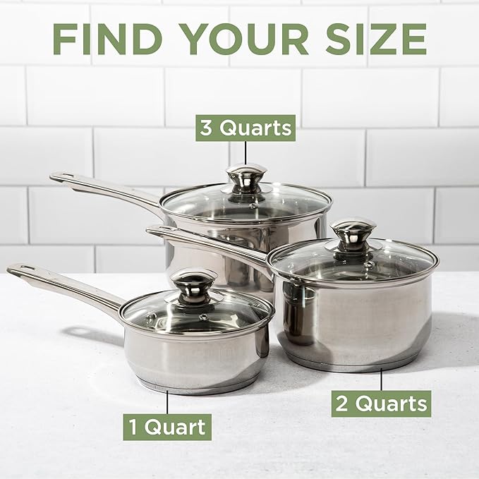 Ecolution Stainless Steel Sauce Pan, Encapsulated Induction Ready Cooking Pot with Glass Lid, Oven Safe, Dishwasher Safe Soup Pot, 2-Quart - Image 7