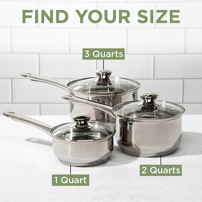 Ecolution Stainless Steel Sauce Pan, Encapsulated Induction Ready Cooking Pot with Glass Lid, Oven Safe, Dishwasher Safe Soup Pot, 2-Quart - Image 7