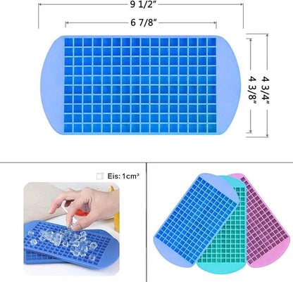 Silicone Ice Cube Tray,160 Mini Crushed Ice Cube Molds Easy Release Small Ice Cube for Chilling Whiskey Cocktail Kitchen Gadgets Stackable Ice Trays,Super mini ice Cubes 1cm³,Without lid,1 Pack