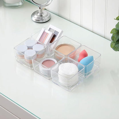 STORi SimpleSort Drawer Organizer Bins 6 pc Set, Multi-size, Bathroom Organizers and Storage, Makeup Organizer, Desk Organizer, Vanity Organizer, Clear Organizing Containers, Made in USA - Image 7