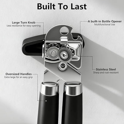 Can Opener Set With 1 Bottle Opener 2 Vegetable Peeler 1 Heavy Duty Kitchen Scissors,Jar Openers For Seniors