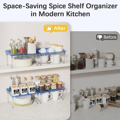 STARLATTA Acrylic Cabinet Organizer Shelf,4 Pcs Stackable Kitchen Counter Shelves,Spice Rack,Countertop Organizers,Clear Plastic Storage Organization for Makeup, Bathroom,Cupboard,Desk,Pantry - Image 4