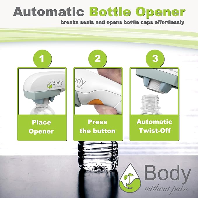 Electric Bottle Opener for Seniors - Automatic Solution for Easy Opening of Water Bottles. Ideal for Weak Hands or Those with Arthritis. Perfect for Soda, Milk, Juice. Battery Powered. - Image 3