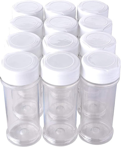 12 Pack of 6 Oz. Empty Clear Plastic Spice Bottles with White Sprinkle Top Lids For Storing and Dispensing Salt, Sweeteners and Spices - Food-Grade Spice Jars for Kitchen and Home Spice Organization - Image 3