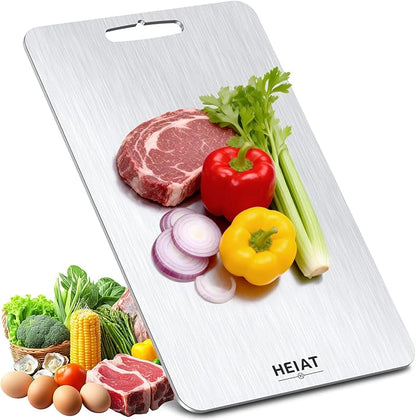 Titanium Cutting Board Set of 3, 100% Pure Titanium Cutting Boards for Kitchen, Non-Toxic, Double-Sided Chopping Boards for Raw & Cooked Food, Handles Included, Dishwasher Safe(16” x 10”) by Unknown