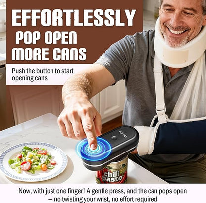 Electric Can Opener, One Touch Automatic Smooth Edge, Hands Free Side Cut Can Opener for Seniors, Battery Operated, Fits Most Cans, Safe & Easy to Use, Food Safe, Easy Clean Kitchen Gadget (Black) - Image 7