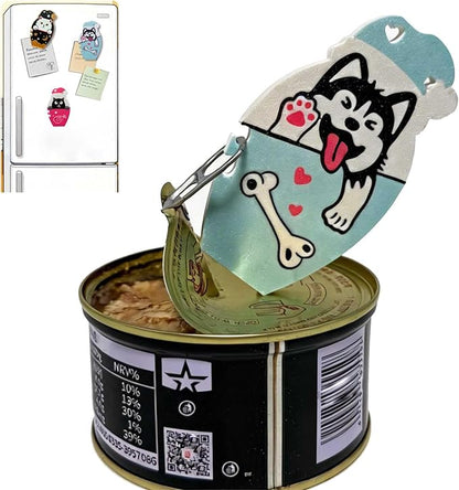 Ring Pull Can Opener for Soda Food Cat Cans Easy Open Tool for Weak Hands Arthritis Seniors Long Nails Magnetic Portable with Lanyard Dishwasher Safe Mothers Day Gift Blue Dog