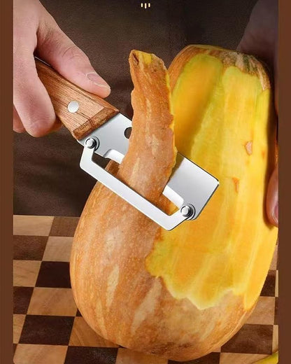 Multi-Functional Vegetable Peeler with Wooden Handle - Stainless Steel Blade Fruit Peeler & Bottle Opener Kitchen Gadget for Potato, Carrot, Pineapple (1 Pack) - Image 3
