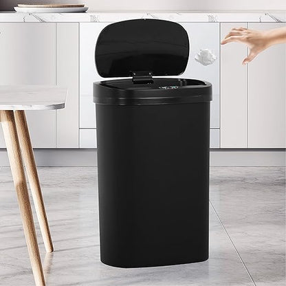 13 Gallon Trash Can | 50L Sensor Automatic Kitchen Trash Can with Lid | Touchless Garbage Bin Odor-Control for Kitchen, Office, Bedroom, Living Room (1 Pack, Black) - Image 9