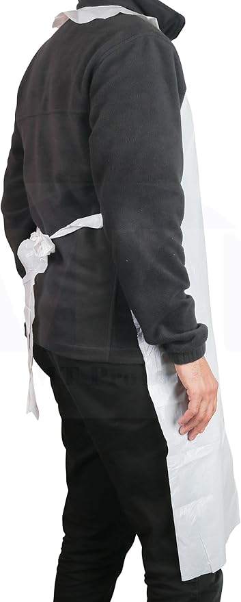 MT Products 2 Mil White Disposable Poly Aprons 46"x28" - Waterproof Plastic Bibs for Cooking, Dishwashing & Art (Bulk) - Image 8
